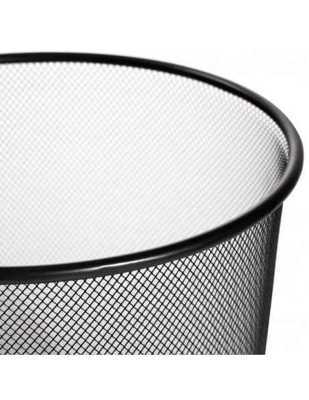 Cestini Ufficio in Metallo Nero da 15 litri, confezione da 5 pezzi