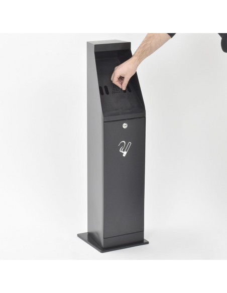 Posacenere da Esterno Nero con Cestino Interno da 5 Litri