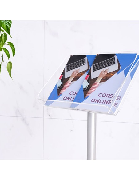 Espositore a Leggio da Terra in Plexiglass A4 Orizzontale