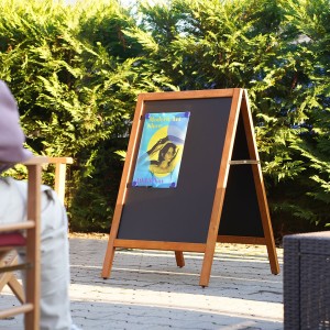 Cavalletto con lavagna nera magnetica e scrivibile per menu - DANIELI