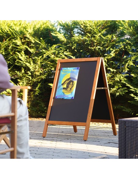 Cavalletto con lavagna nera magnetica e scrivibile per menu