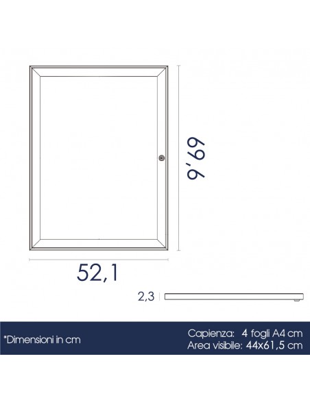 Bacheca Magnetica Porta Avvisi da Esterno in Alluminio
