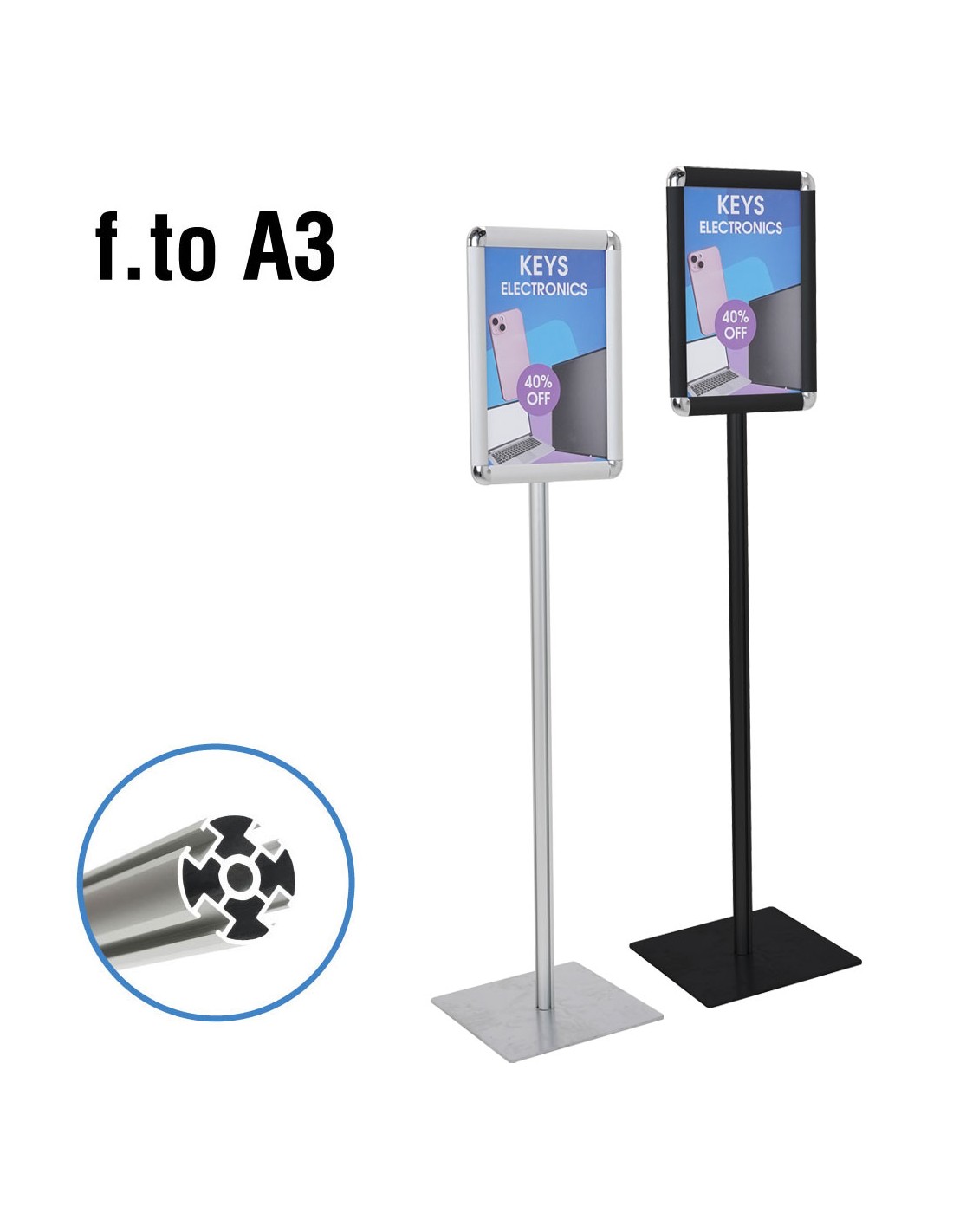 Supporto Poster A4 Da Pavimento Regolabile - Cornice A Scatto Per Menu