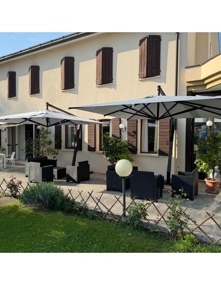 Ombrellone da giardino Quadrato con braccio laterale in alluminio