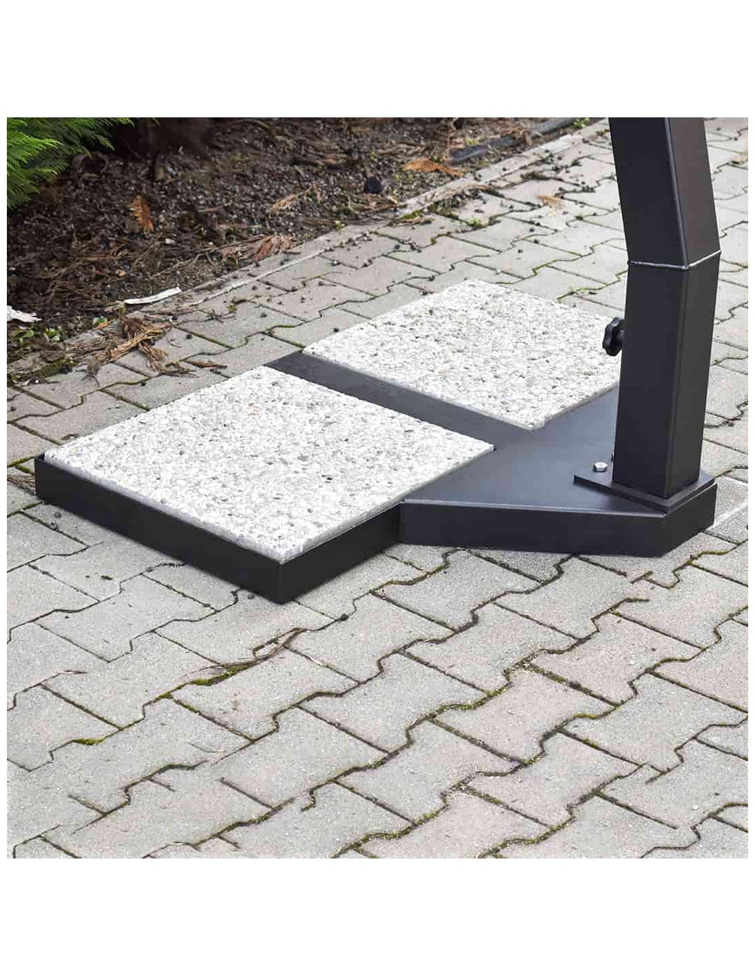 Mendler Ombrellone parasole decentrato HWC-A96 rotondo 4m alluminio - bordeaux girevole senza base