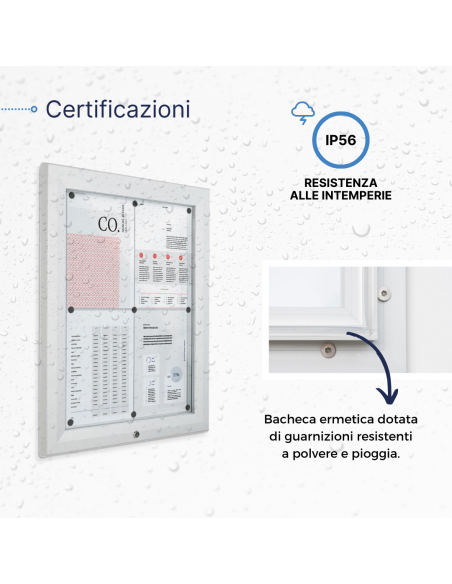Bacheca per esterno certificata IP56e ESG