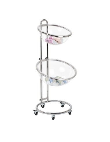 Espositore da Terra con 2 Mezze Sfere in Plexiglass