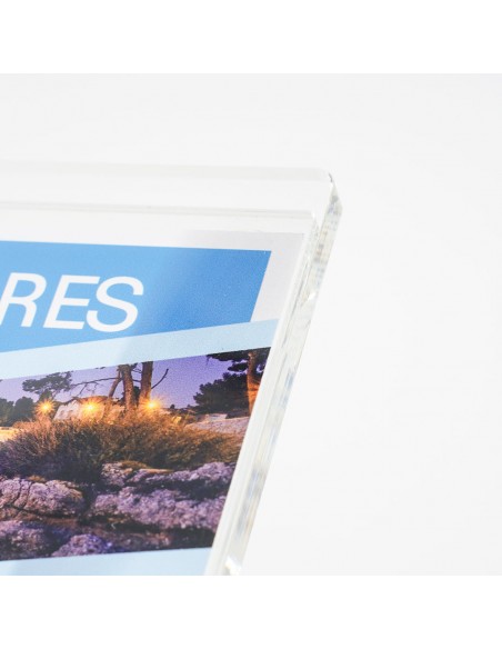 Espositore a leggio in plexiglass trasparente con tasca A4 V