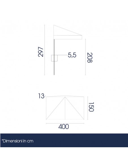 dimensioni ombrellone 1,5x4