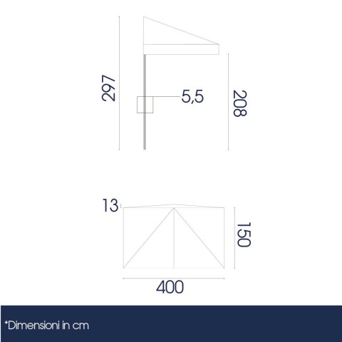 dimensioni ombrellone 1,5x4 - DANIELI