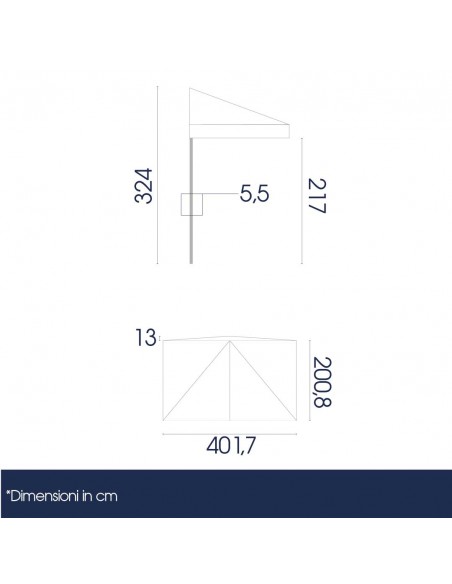 dimensioni ombrellone 2x4