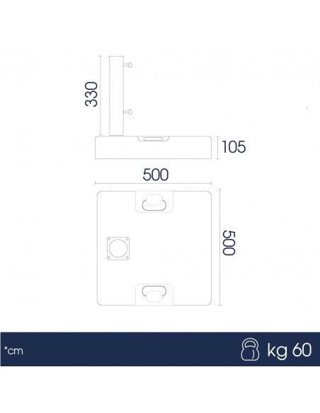 dimensioni base per mezzo ombrellone