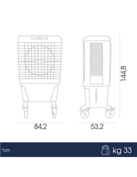 dimensioni raffrescatore portatile evaporativo ad acqua