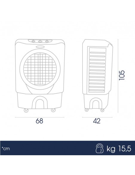 dimensioni raffrescatore portatile evaporativo ad acqua