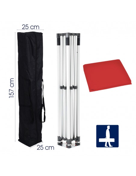 gazebo 3x3 portatile telo rosso