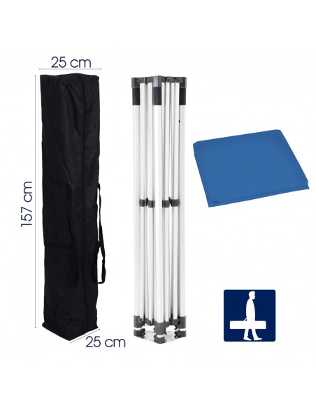 gazebo 3x3 portatile telo blu
