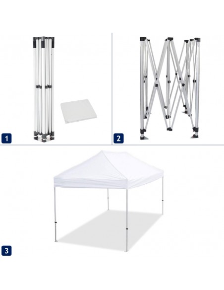 gazebo pieghevole con telo bianco