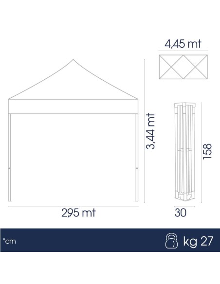 gazebo 3x45 pieghevole