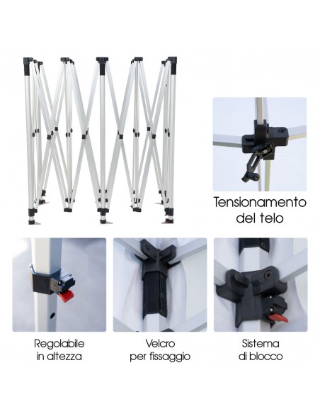 gazebo a fisarmonica 4x8