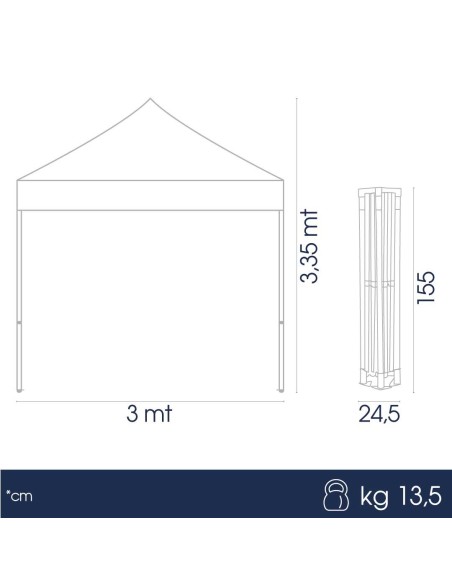 Gazebo 3x3 pieghevole