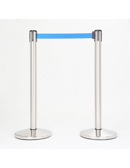 colonnina segnapercorso cromo con nastro blu