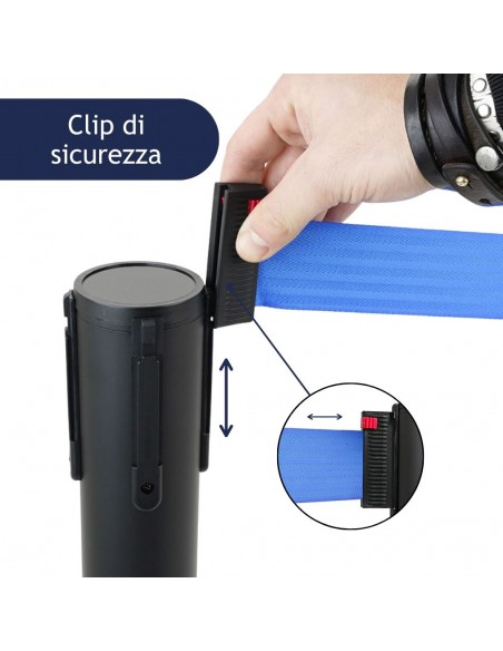colonnina segnapercorso con clip di sicurezza