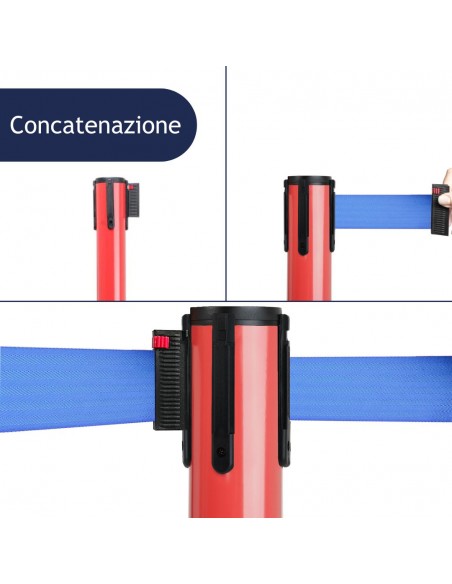 colonnina segnapercorso con possibilità di concatenazione del nastro