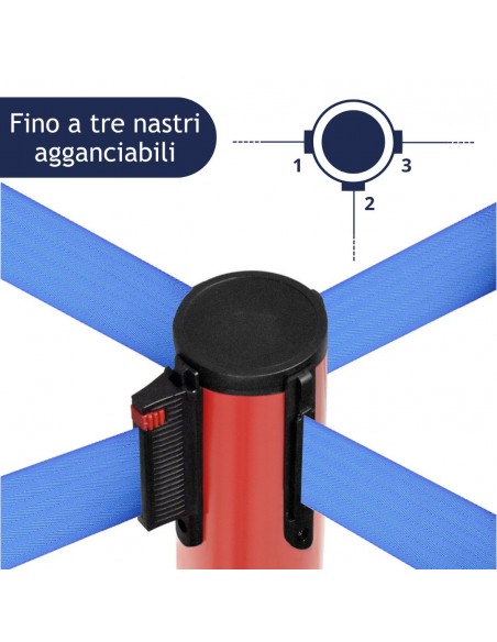 colonnina segnapercorso con 3 clip di aggancio