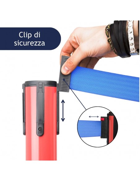 colonnina segnapercorso con clip di sicurezza