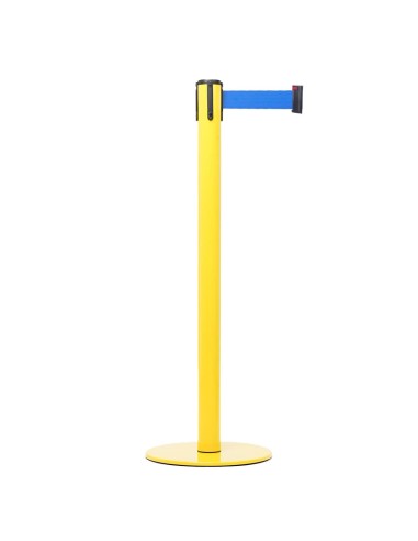 Colonnine Segnapercorso GIALLO con Nastro da 3 Metri blu