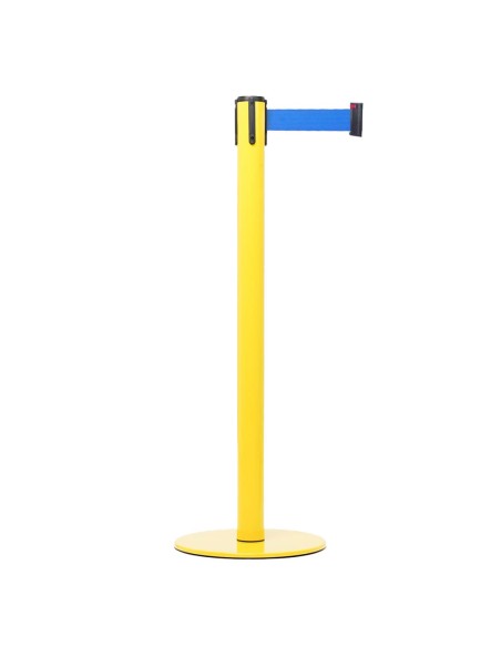 Colonnine Segnapercorso GIALLO con Nastro da 3 Metri blu