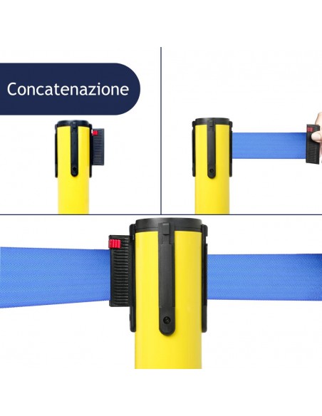 colonnina di delimitazione con nastro di 3 metri