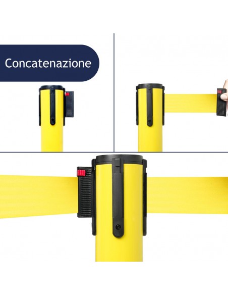 colonnina di delimitazione con nastro di 3 metri