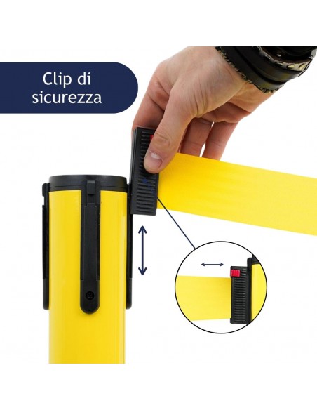 colonnina segnapercorso con clip di sicurezza