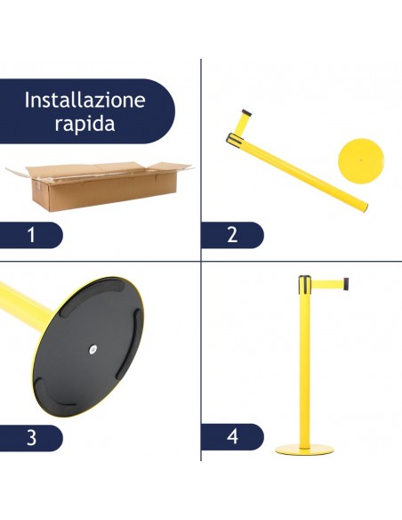 kit colonnina segnapercorso con nastro
