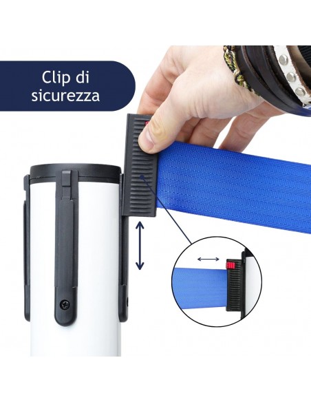 colonnina segnapercorso con clip di sicurezza