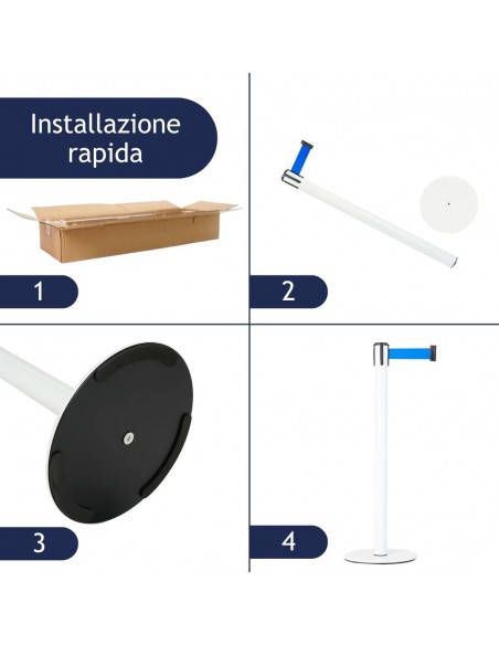 kit colonnina segnapercorso con nastro blu