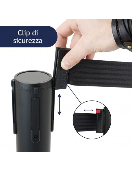 colonnina segnapercorso con clip di sicurezza