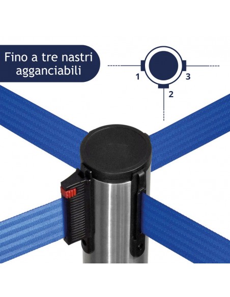 colonnina segnapercorso con tre ganci di concatenazione