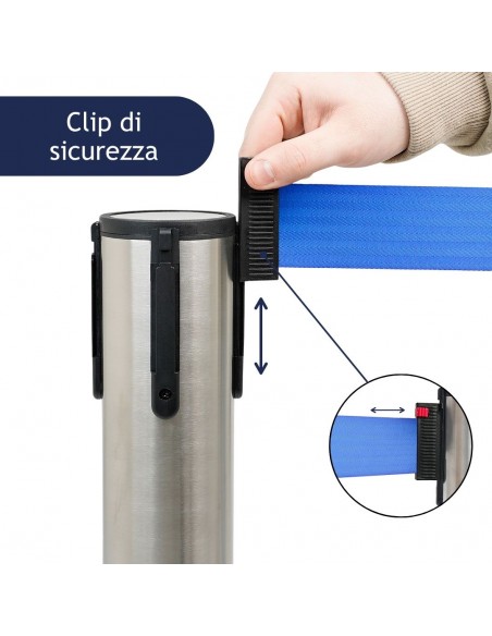 colonnina segnapercorso con clip di sicurezza