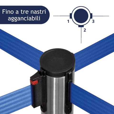 colonnina segnapercorso con tre agganci per il nastro - DANIELI