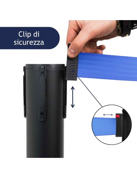 colonnina segnapercorso con clip di sicurezza