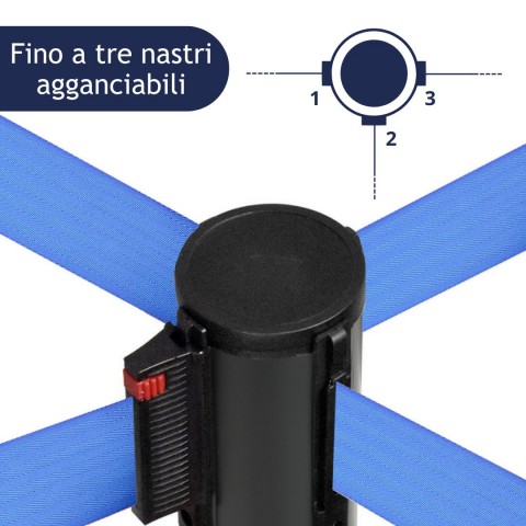colonnina segnapercorso con tre ganci per nastro - DANIELI