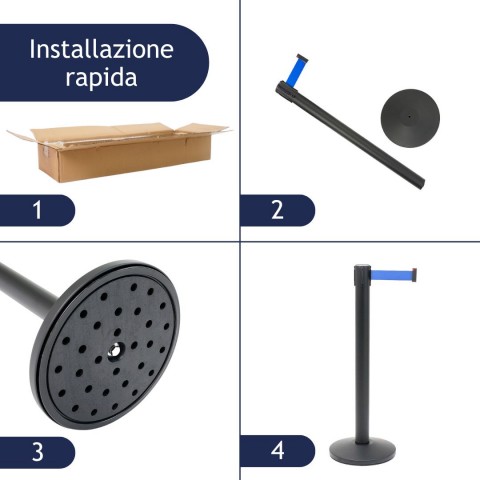 kit colonnina segnapercorso con nastro da 5 metri - DANIELI