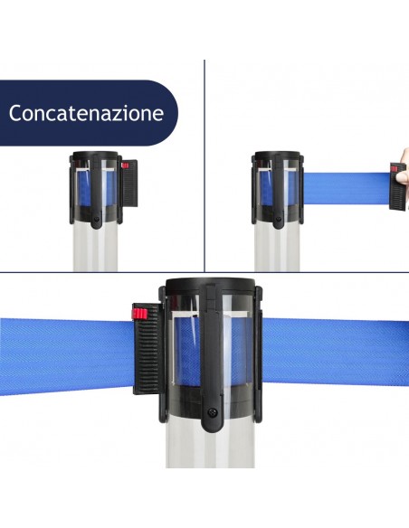 colonnina segnapercorso in PVC con nastro da 3 metri