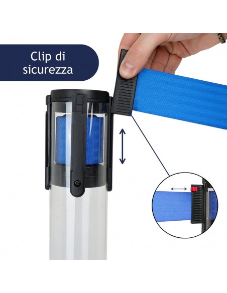 colonnina segnapercorso in PVC con clip di sicurezza