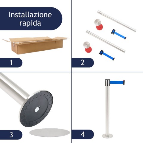 kit colonnina segnapercorso con nastro da 3 mt - DANIELI