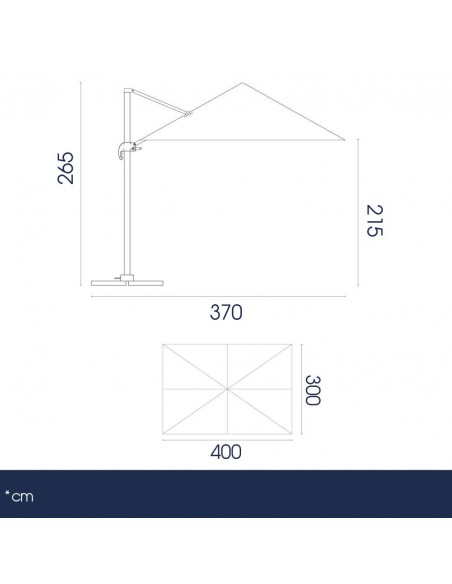 dimensioni ombrellone rettangolare 3x4 in alluminio