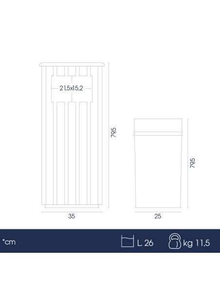porta rifiuti urbano dimensioni