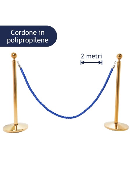 Cordone segnapercorso blu in polipropilene